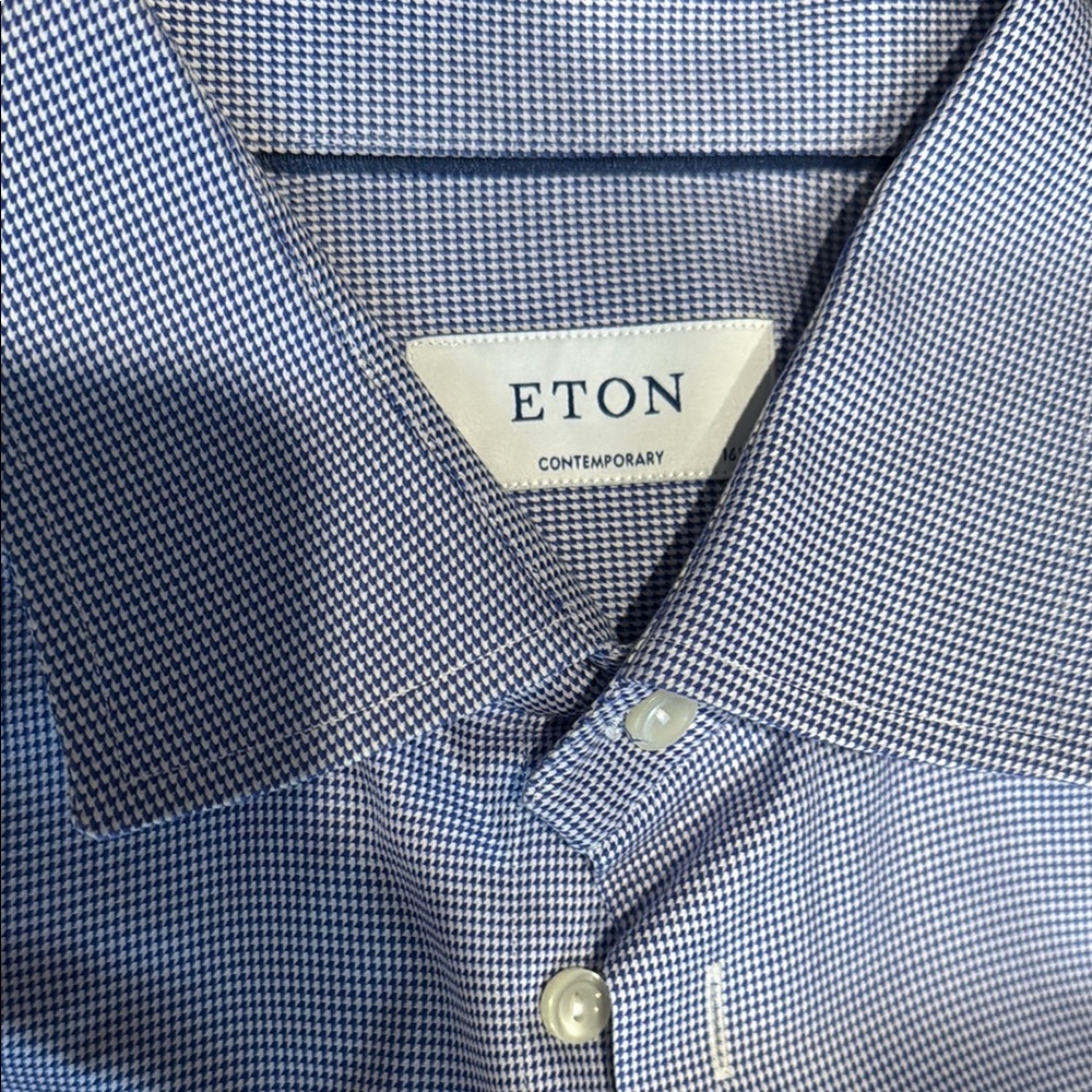 Eton Blue Dress Shirt Classic Design Lightweight - Picture 3 of 4
